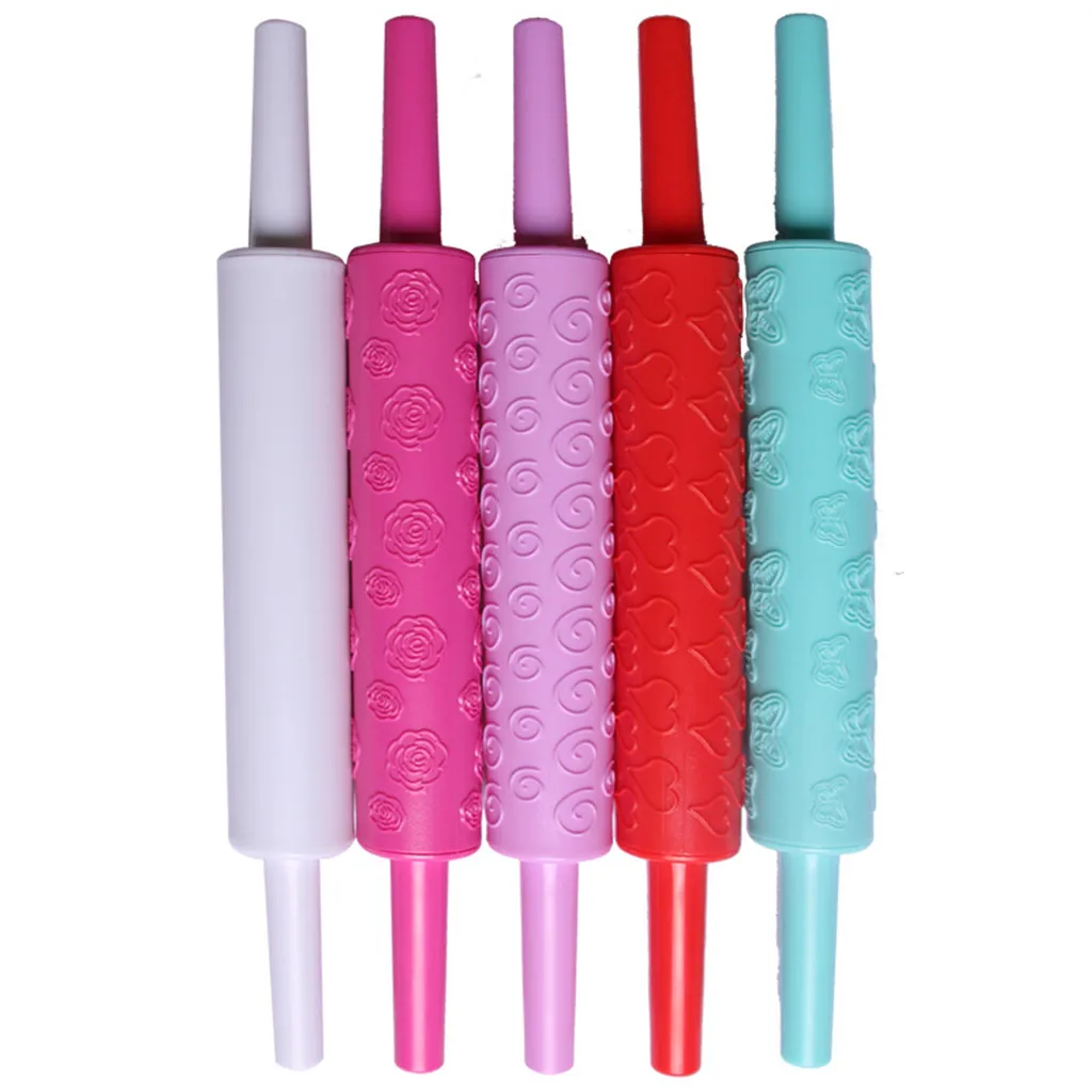 

Plastic Rolling Pin Embossing Baking Pastry Roller Decorating Mold Tool Suite embossing rolling pin rouleau patisserie Dropship