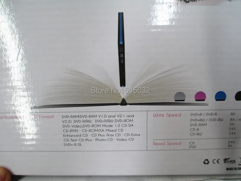 NEW! USB 3.0 super slim SATA 12.7mm blu-ray DVD CD Drive USB external case Enclosure