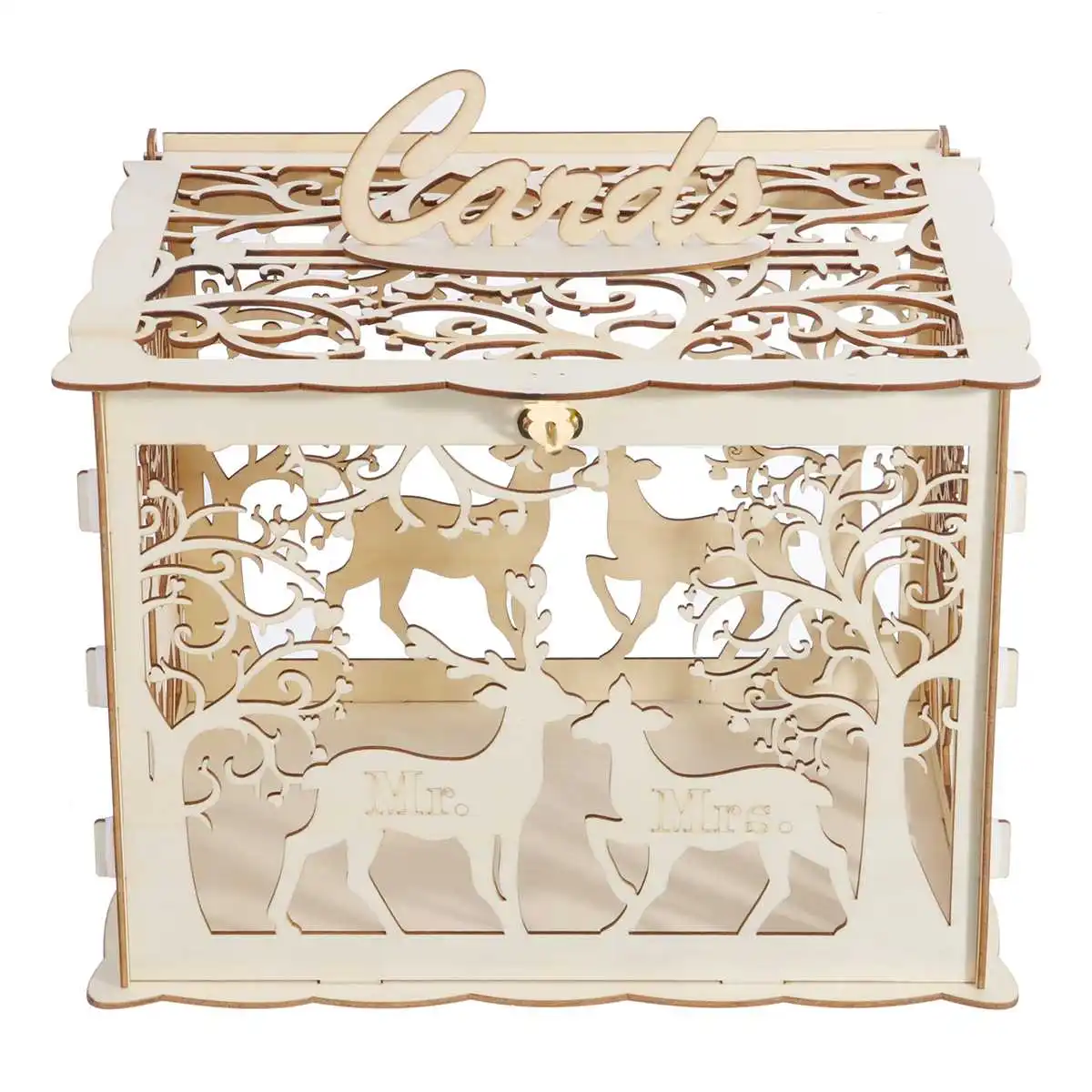 

Wooden Wedding Birthday Party DIY Supplies Money Business Box Sign Card Box Invitation Card Wedding Sign Board Card Box Decor