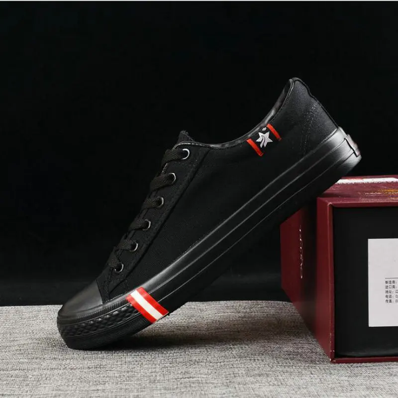 

big size 48 All black New brand Fashion men Sneaker Flats Shoes Boy / Male Casual Canvas Shoes Breathable Tenis shoes 2019