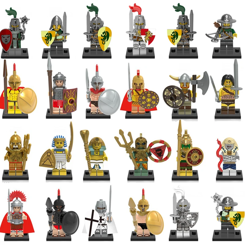 Roman Knight Soldier Army Building Blocks Set Medieval Superhero Game of Throne Figures Toys Compatible LegoINGlys Knight Nexoed