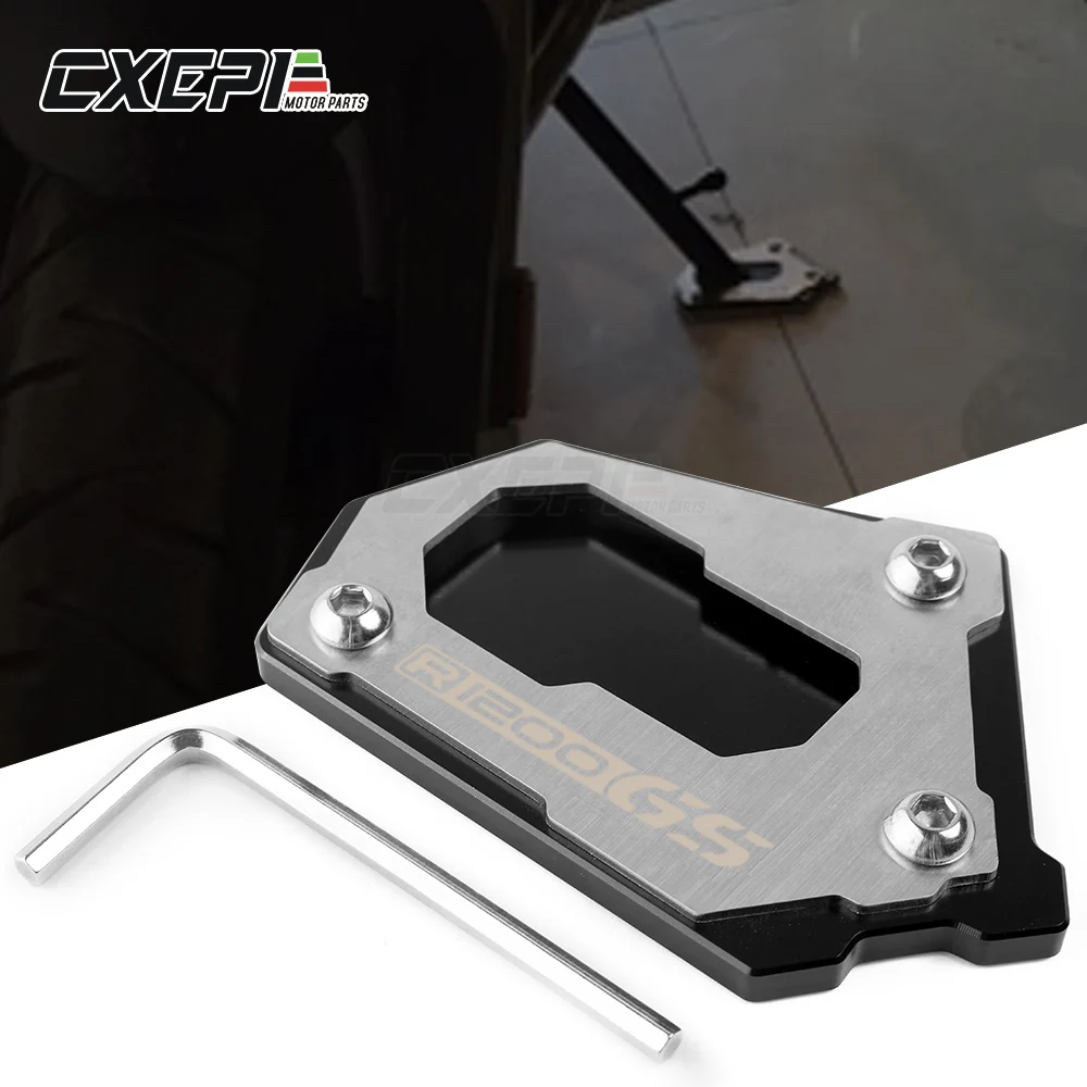 

For BMW R1250GS Adventure R 1200 GS LC R1200GS Adv CNC Kickstand Side Stand Vergroter Plaat Extension Pad LOGO R1200GS
