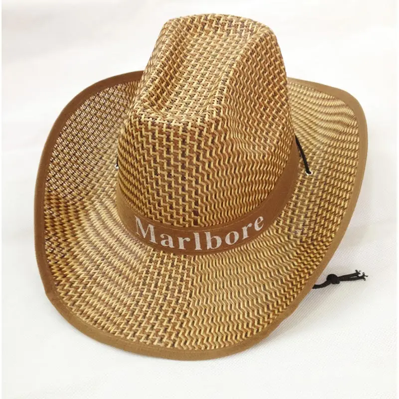 Cappelli sportivi estivi per uomo cappello di paglia da Cowboy occidentale  cappello da spiaggia con ombra arricciata cappelli da pesca a tesa  larga|hats for|hats for menhat western - AliExpress