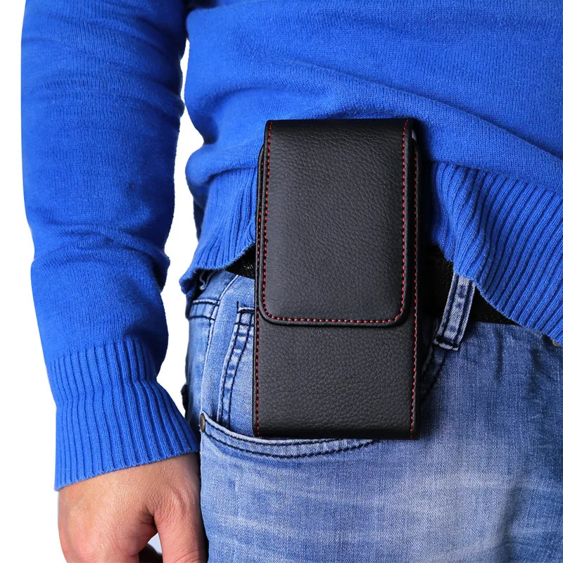 

Universal Lichi Leather Phone Pouch Case For Xiaomi Mi 9T Pro 9 8 SE Redmi K20 Pro Note 7 6 5 Pro 6A 7A Cover Belt Clip Holster