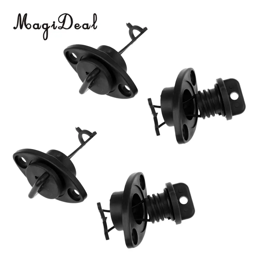 MagiDeal 4 x Plastic Universal Hull Drain Plug Kit Replacements for Kayak Canoes Boat Dinghy Marine Yacht Fishing
