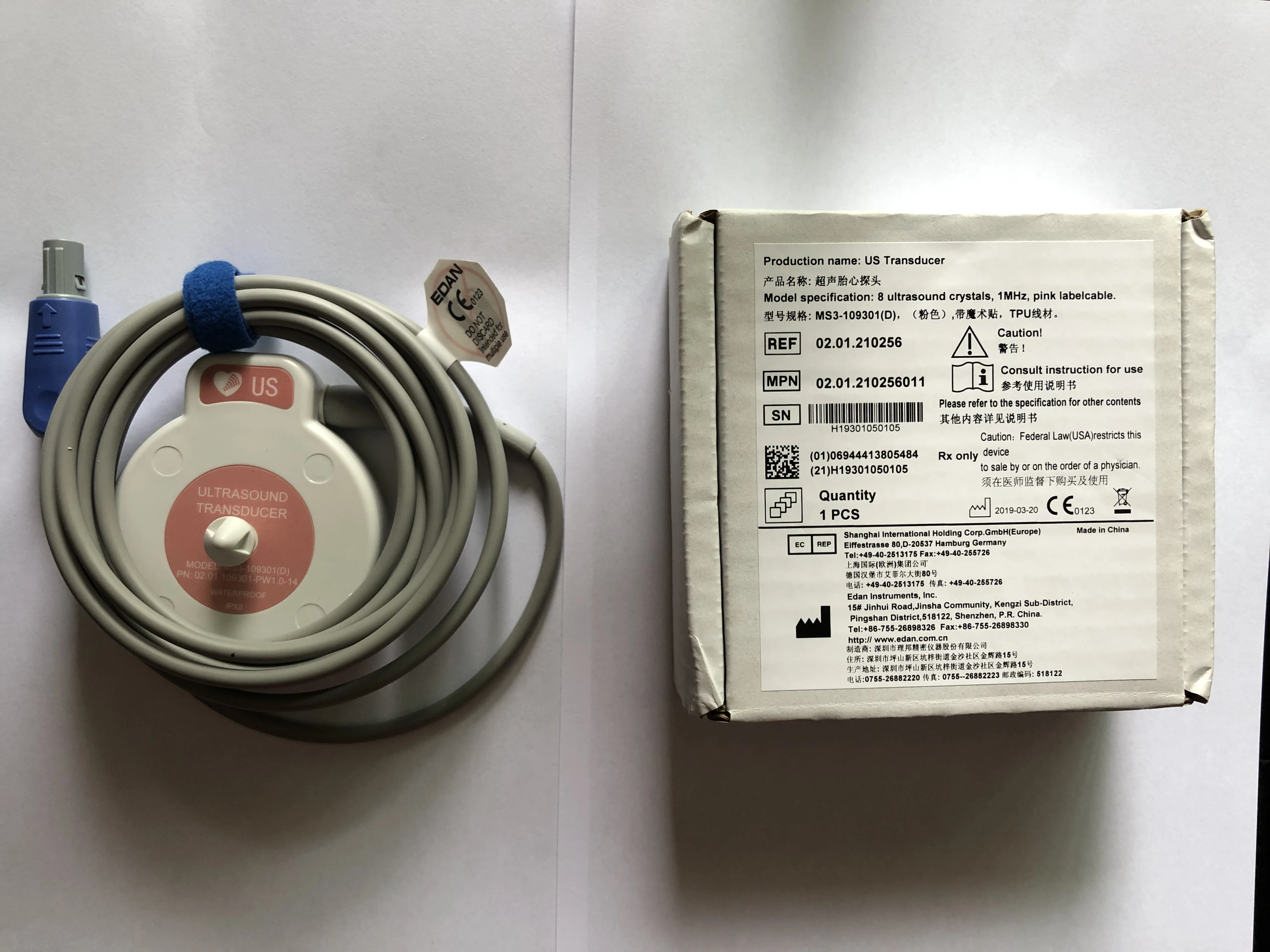 

Fhr probe MS3-109301（D），REF:02.01.210256 For Edan F3 fetal (new，Original )