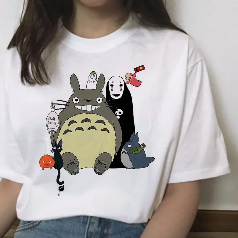 Женская футболка с японским мультипликационным принтом Харадзюку Miyazaki Hayao |