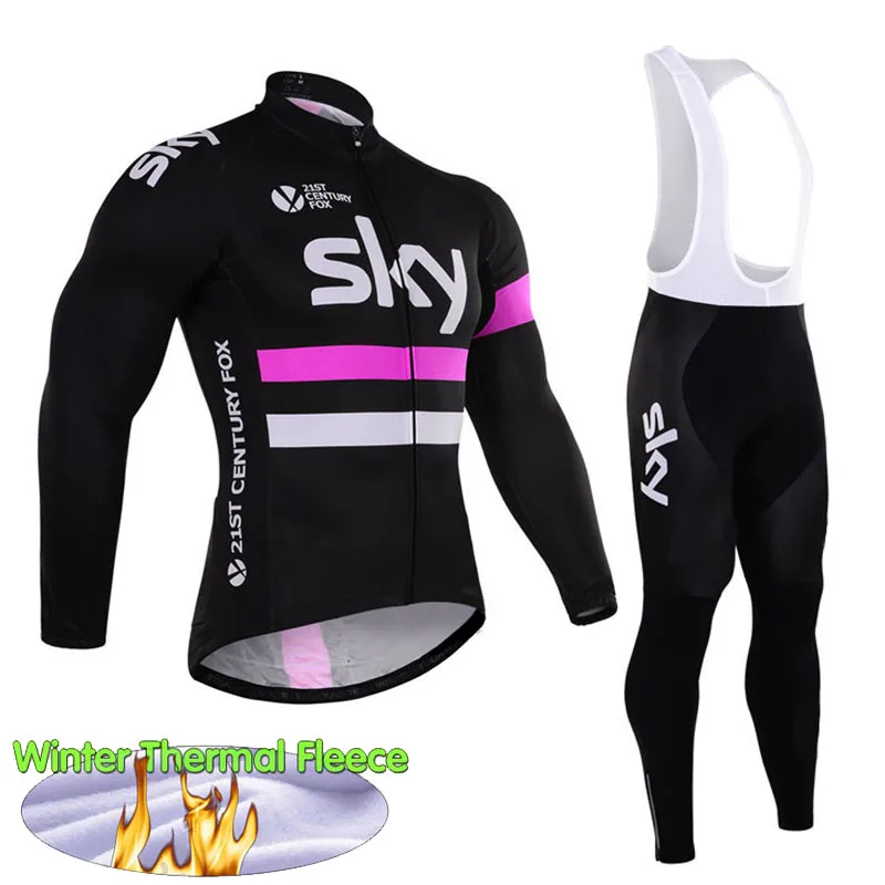 

2018 Cycling Jersey Set Long Sleeve Winter Thermal Fleece Cycling Clothing Ropa Ciclismo Invierno Hombre Termica 9D Gel Pad