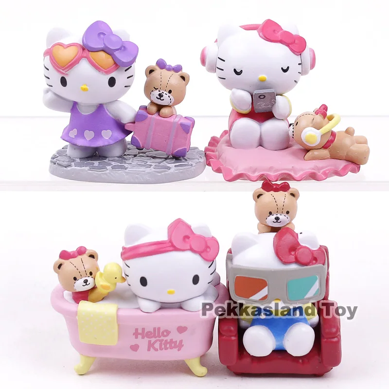 

Hello Kitty Dress you up in style Mini PVC Figures Collectible Model Toys 4pcs/set