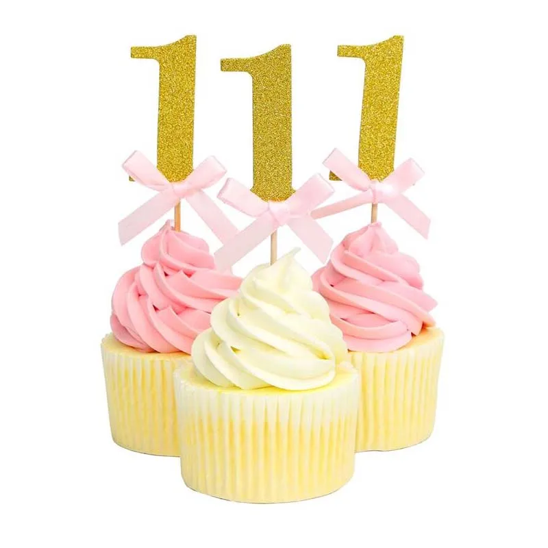 

8-Season 1st Birthday Cake Topper First Birthday Girl Decoration Cupcake Toppers Baby Shower First Year Gold Anniversary Supplie