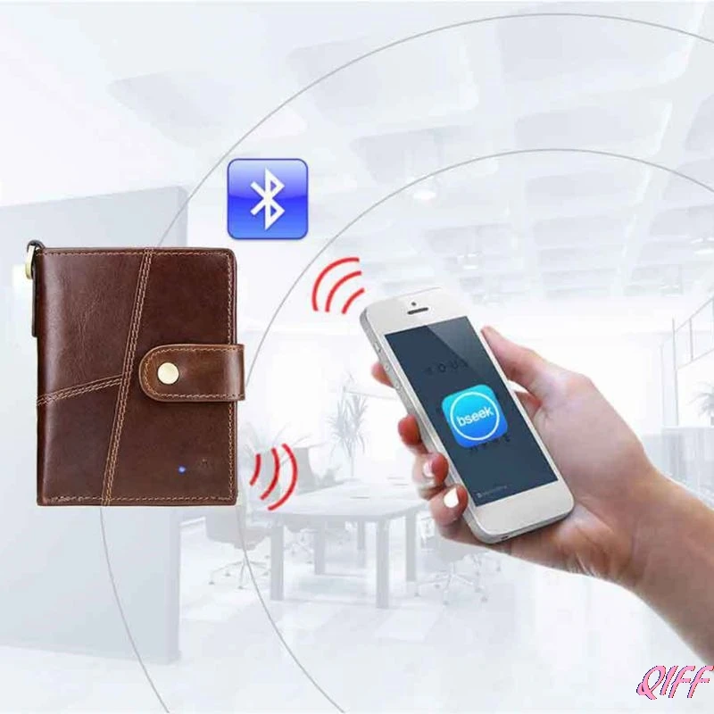 

Smart Wallet RFID Genuine Leather with Alarm GPS Map Bluetooth Taking Photo Record Purse