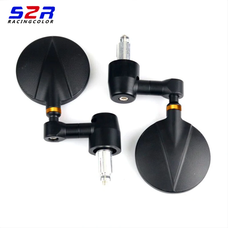 

Universal CNC Aluminum Off road MOTORCYCLE BLACK ROUND HANDLE BAR END MIRRORS RACER FOR Honda Suzuki Kawasaki BMW KTM