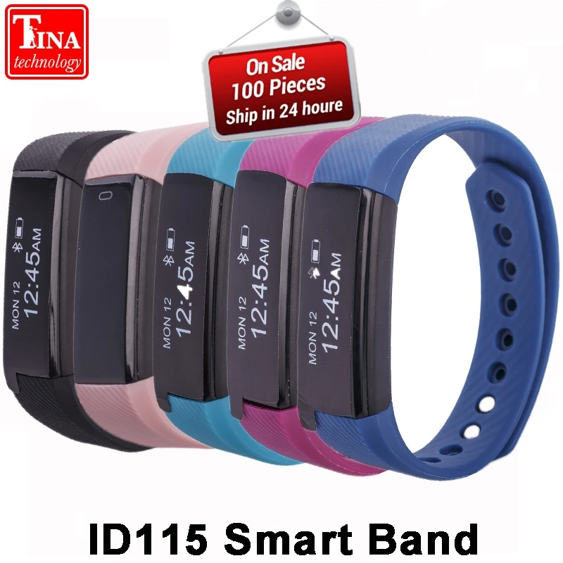 ID115 Smart Bracelet Fitness Tracker Step Counter Activity Monitor Band