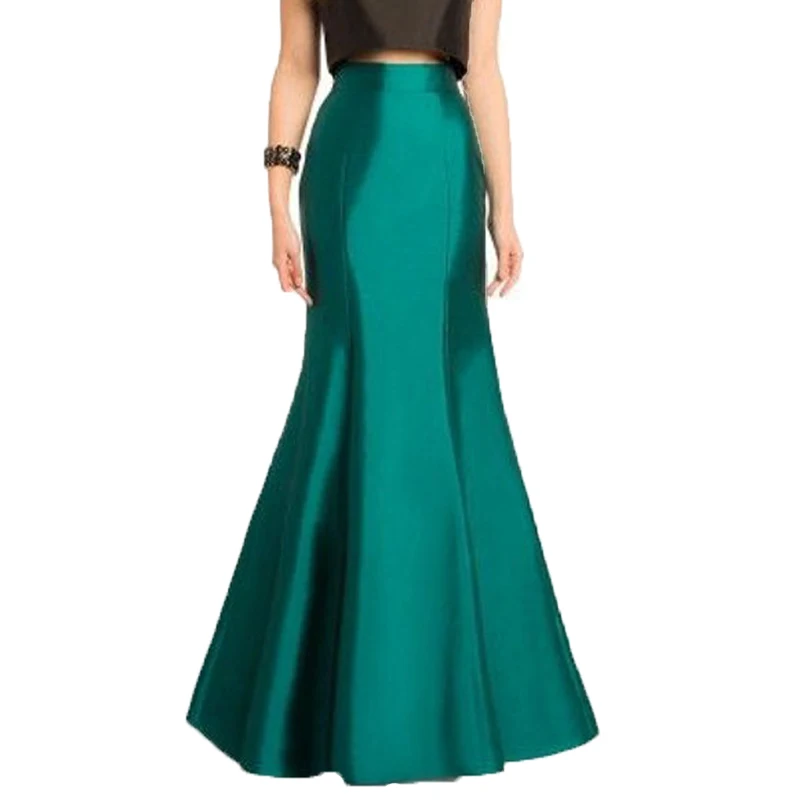 

Vintage 2017 Long Green Mermaid Skirts For Women High End Custom Made Female Floor Length Skirt Vintage Maxi Skirt New