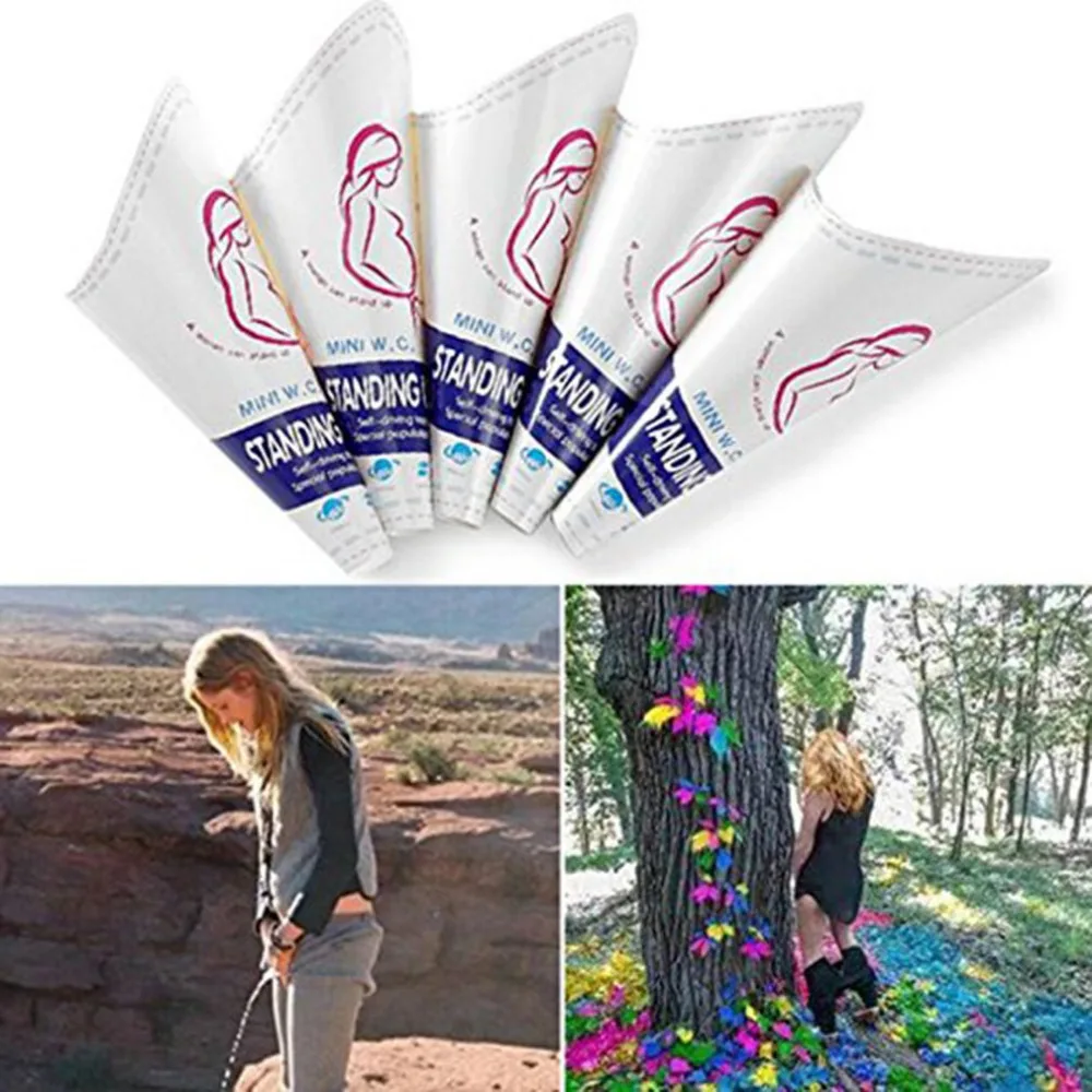 

10PCS/SET Women Urinal Outdoor Travel Camping Portable Female Urinal Paper Urination Device Stand Up & Pee