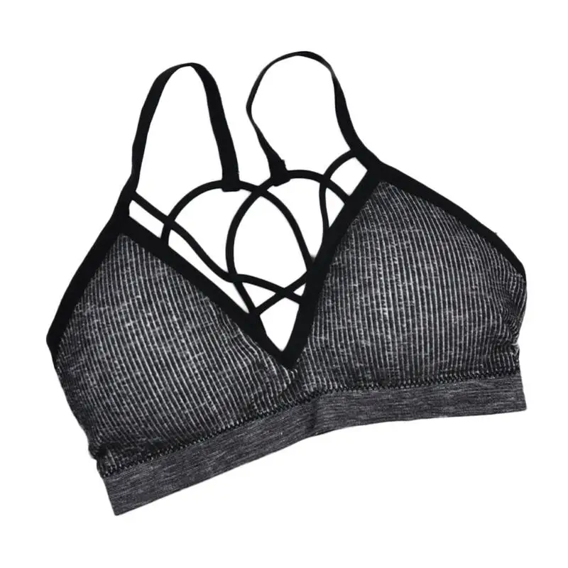 Women Yoga Padded Sport Shirt Women Shockproof Sports Bras Breathable Athletic Fitness Running Vest Tops Gym Shirt