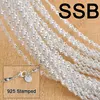 10Pcs 18" 925 Sterling Silver Needle Jewelry Double Water Wave Necklace Chains Set Lobster Clasps For Pendant 1