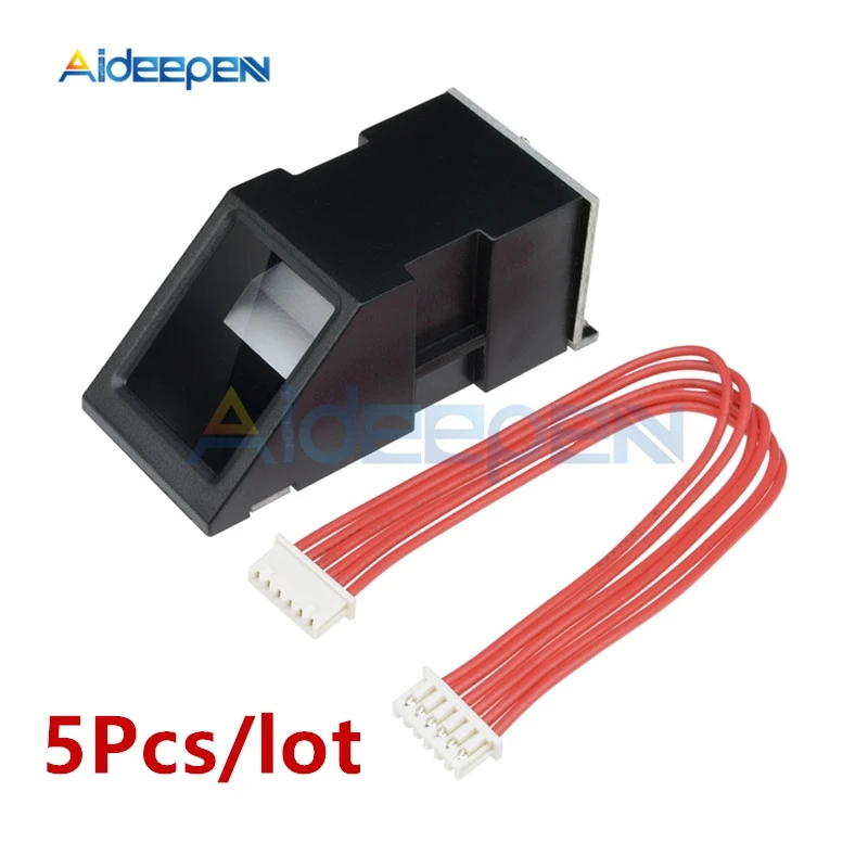 

5Pcs 3.3V/5V FPM10A Fingerprint Reader Sensor Module Optical Fingerprint Module For Arduino Locks Serial Communication Interface
