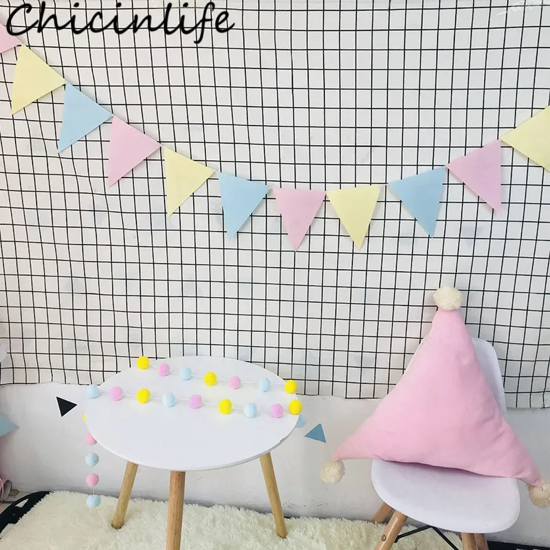 

Chicinlife 12Pcs/set Non-woven Flag Banner Happy Birthday Party Bunting Garland Baby Shower Kids Favors Wedding Home Supplies