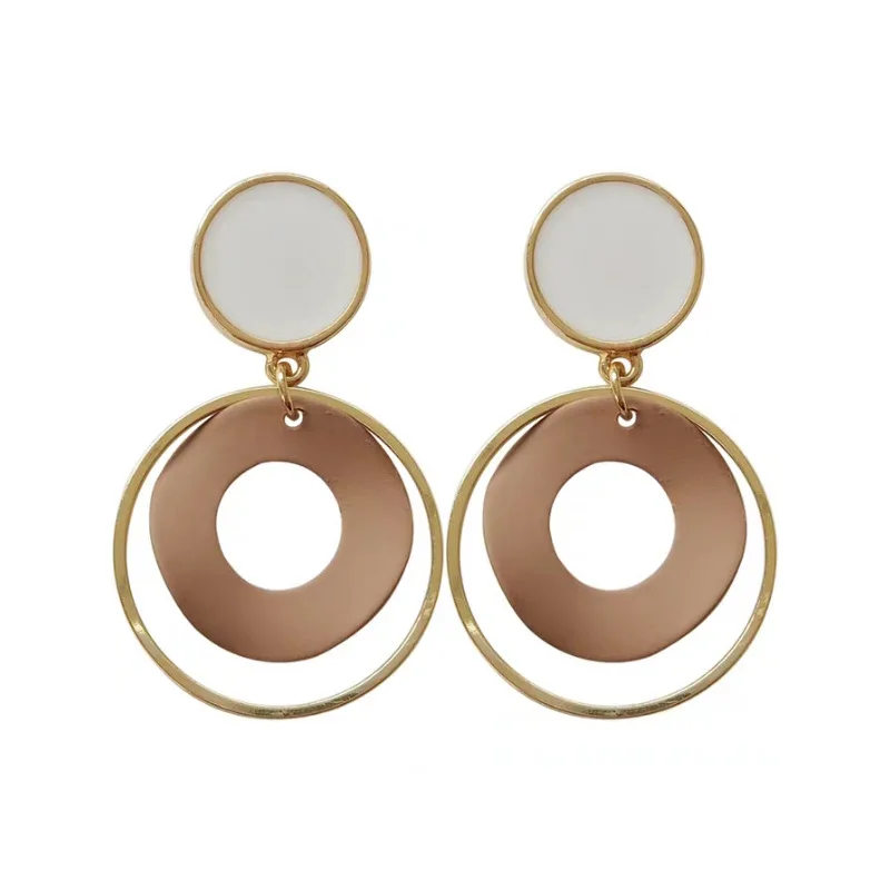 

Elegant Minimalist Hollowed Out Round Disc Slice Clip Earrings Statement Geometric Shapes Clip on Earring No Pierced Hole