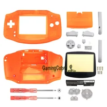 Прозрачный оранжевый полный корпус кнопки из ракушек с экраном Лен для Gameboy Advance-GBA005