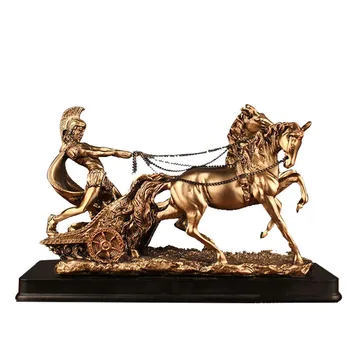 

Creative Home Office Desktop Decoration Vintage Roman Chariot Figurines Ornaments Resin Crafts European Home Accessories Gifts