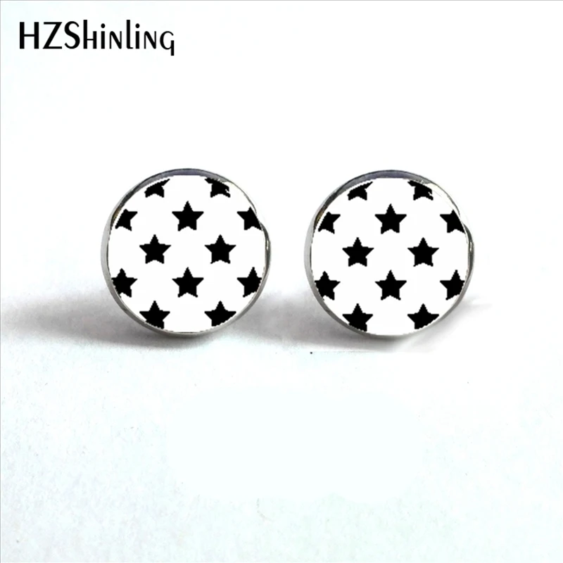 ED 009 New Trendy Star Earrings Rockabilly Jewelry Black