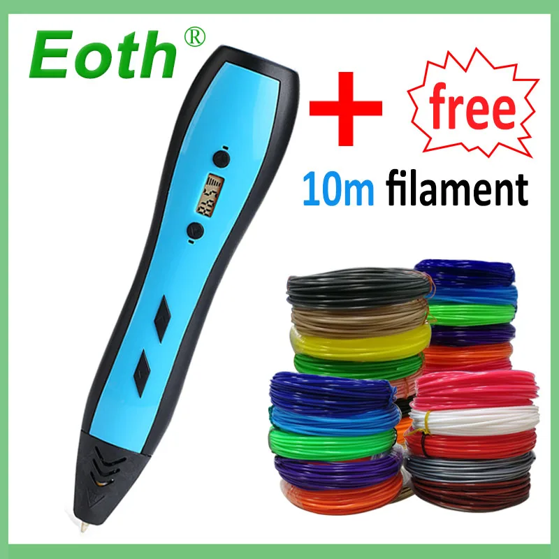 Goede 3D Printing Pen LED LCD DIY Screen 3D Pen Met Pen ABS PLA kinderspeelgoed verjaardagscadeau 5 v 2A usb adapter 3D printer