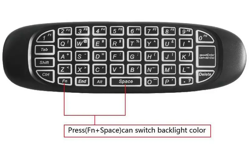 С подсветкой C120 красочная подсветка 2,4G беспроводная мышь с клавиатурой пульт дистанционного управления для Android Smart tv Box Windows компьютер