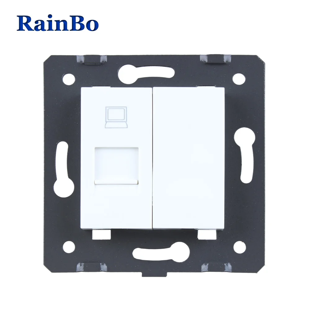 RainBo пластик-материалы ЕС-компьютерный стандарт-DIY аксессуар-две функции-ключ для-компьютерная настенная розетка A8COW/B