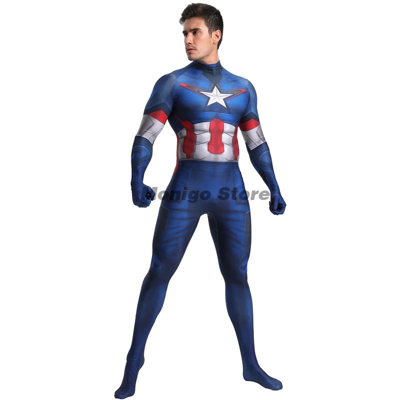 Капитан Америка Косплэй костюм супергерой zentai боди для детей и взрослых унисекс цельный облегающий костюм, Комбинезоны из спандекса