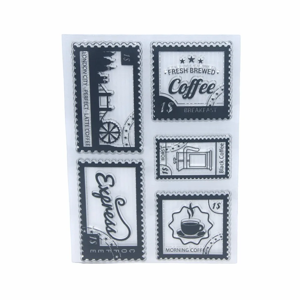 Coffee The Stamps Transparent Clear Silicone Stamp/Seal for DIY Scrapbooking/photo Album Decorative Stamp Sheets 11*16cm | Канцтовары