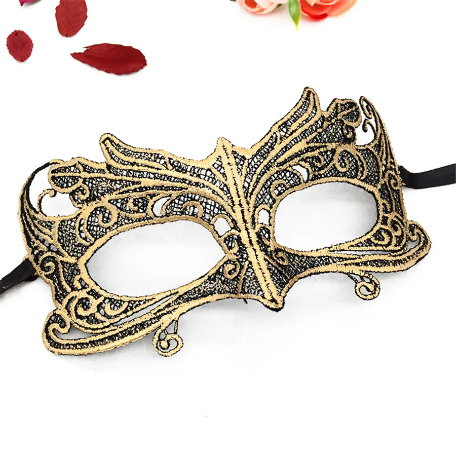 Masquerade Gold Purple Blue Lace Mask Halloween Cutout Prom Party Mask Accessories Sexy Eye Face Mask Venetian Masks Party Favor