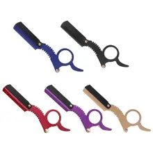 Стильный парикмахерский край из нержавеющей стали бритвы Складной нож для бритья держатель+ 10 лезвий