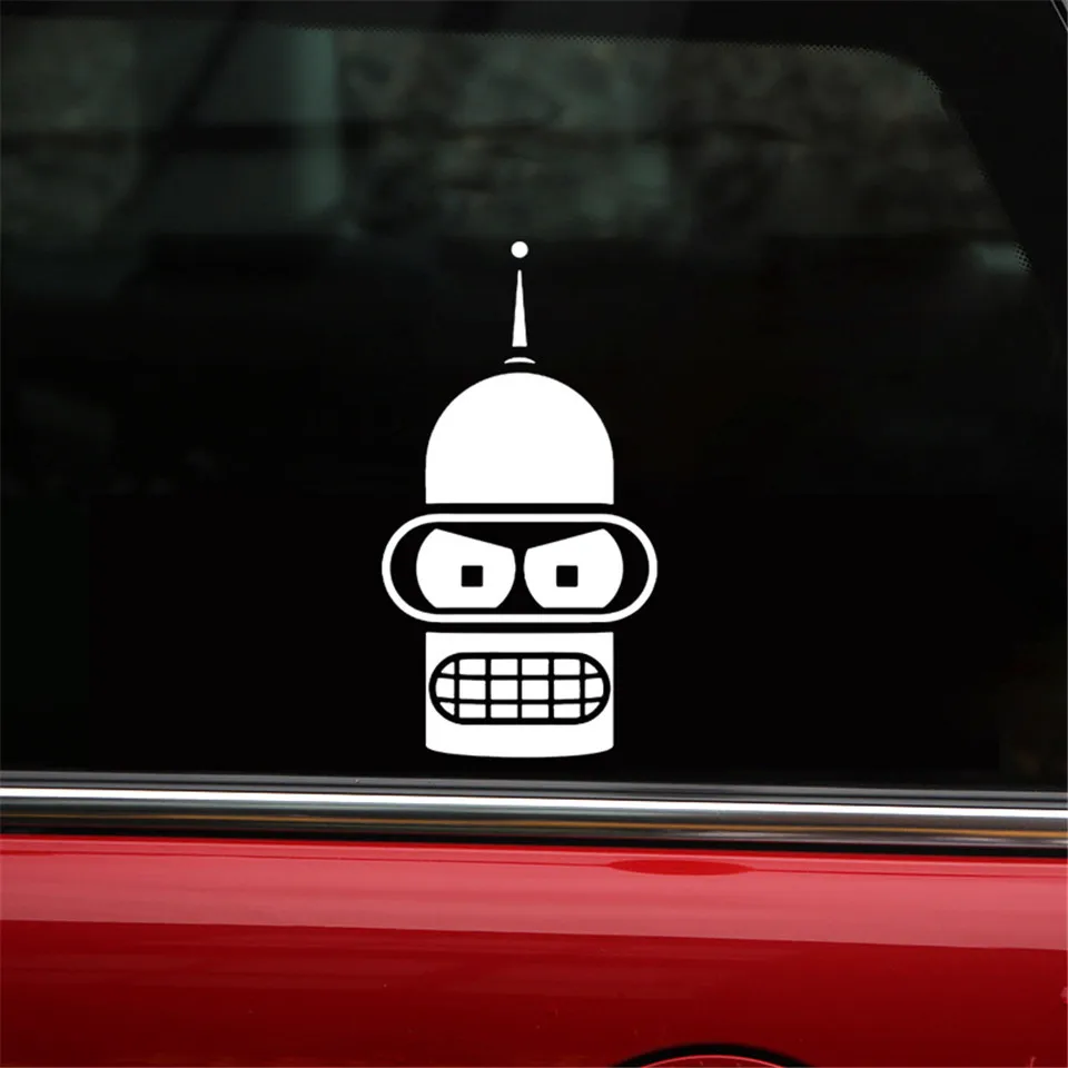 Bender Face Cartoon Fashion Car Styling Stickers Decals Vinyl Creative Car Body Wall Window Toilet Stickers Funny 8.2cm15 (6)