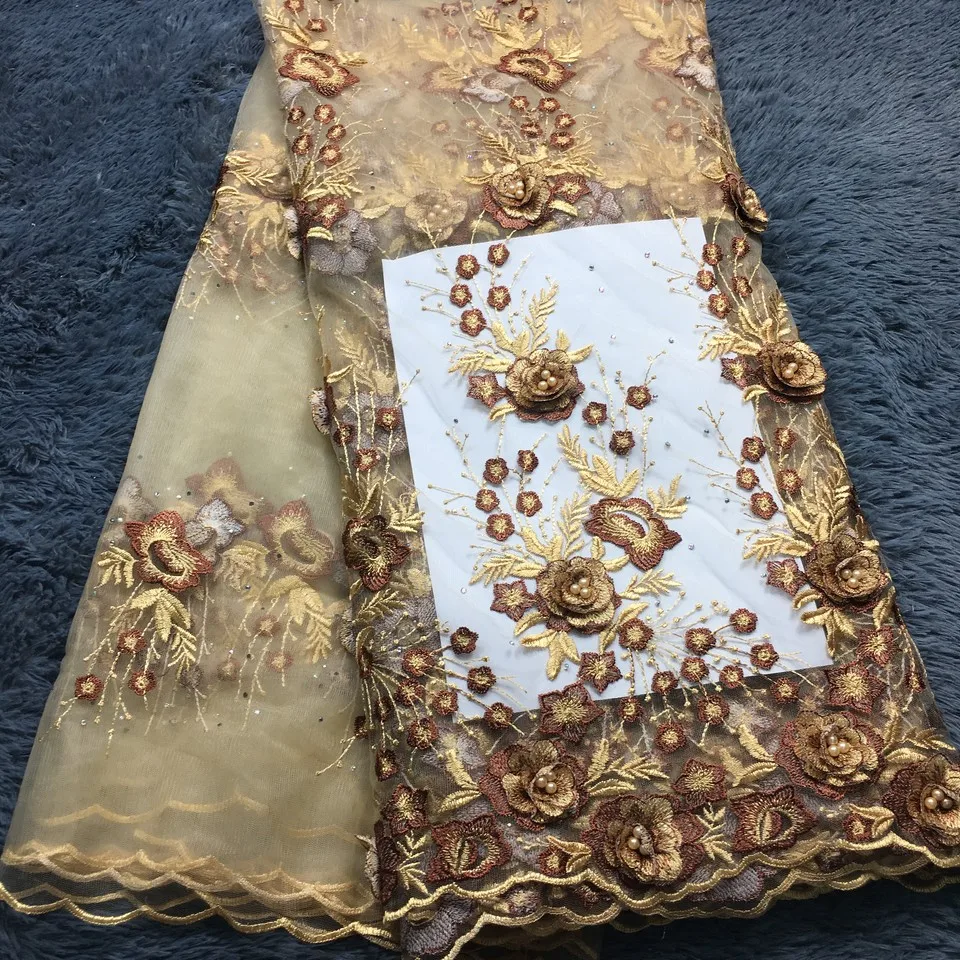 

BEAUTIFICAL african 3d lace fabric african lace fabric 2019 high quality lace white color with beads french lace fabric