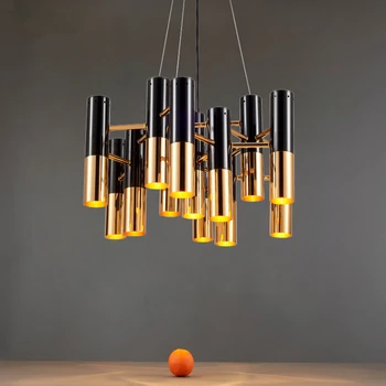 

black and gold metal aluminum tube chandelier lamp Italy modern design suspension light for dinning restaurant pendant light