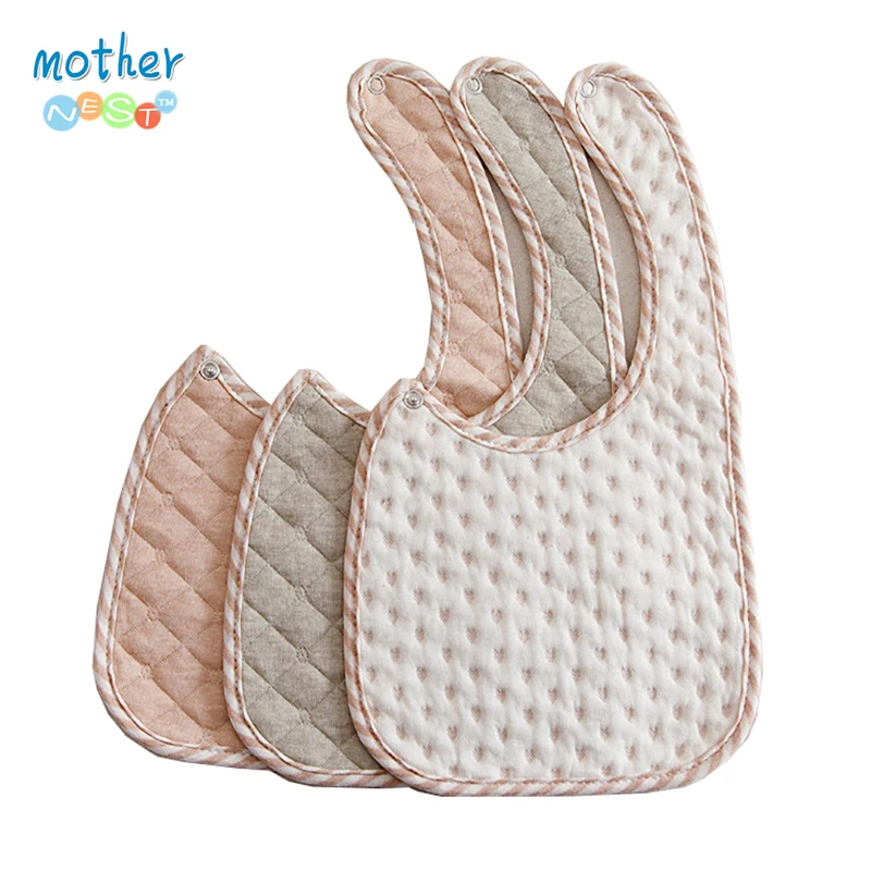 

Mother Nest 3PCS Essentials Lap Shoulder Bibs 100% Organic Cotton Waterproof Baby Feeding Bib for Toddler Infantil Girls & Boys