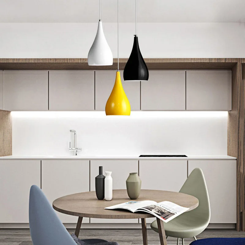 Minimalist Office Pendant Light White Black Yellow Drop Lights Modern Hanging Pendant Lamp Contemporary Restaurant Lighting Fixture Pendant Lights for Home (9)