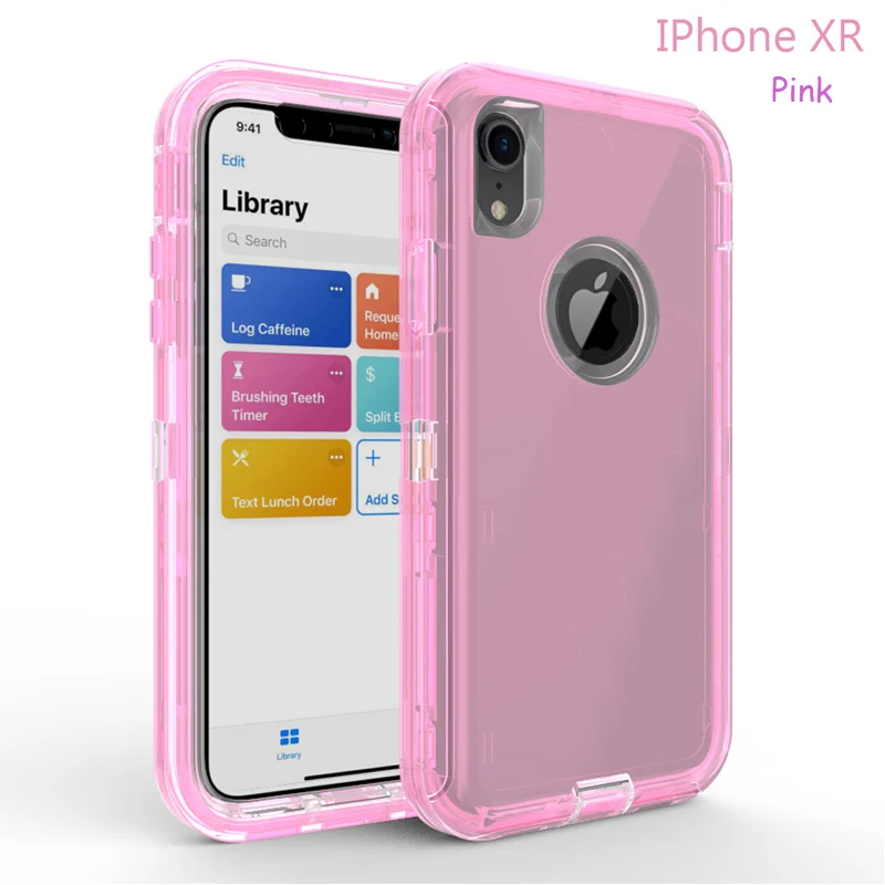 

Luxury Phone Cases For iPhone X Xs Max XR 6S 7 8 Plus Transparent Robot Defender Cases For Samsung Note 9 8 S8 S9 Plus S7 Edge