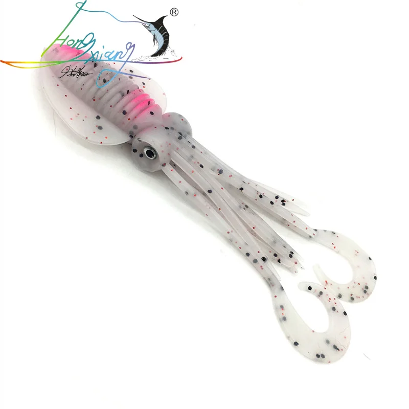 12cm/15cm/18cm Fishing Soft Lure Luminous/UV Squid Jig Fishing Tuna Lures Octopus Skirts Sea Fishing Wobbler Bait Lure Leurre - Цвет: F