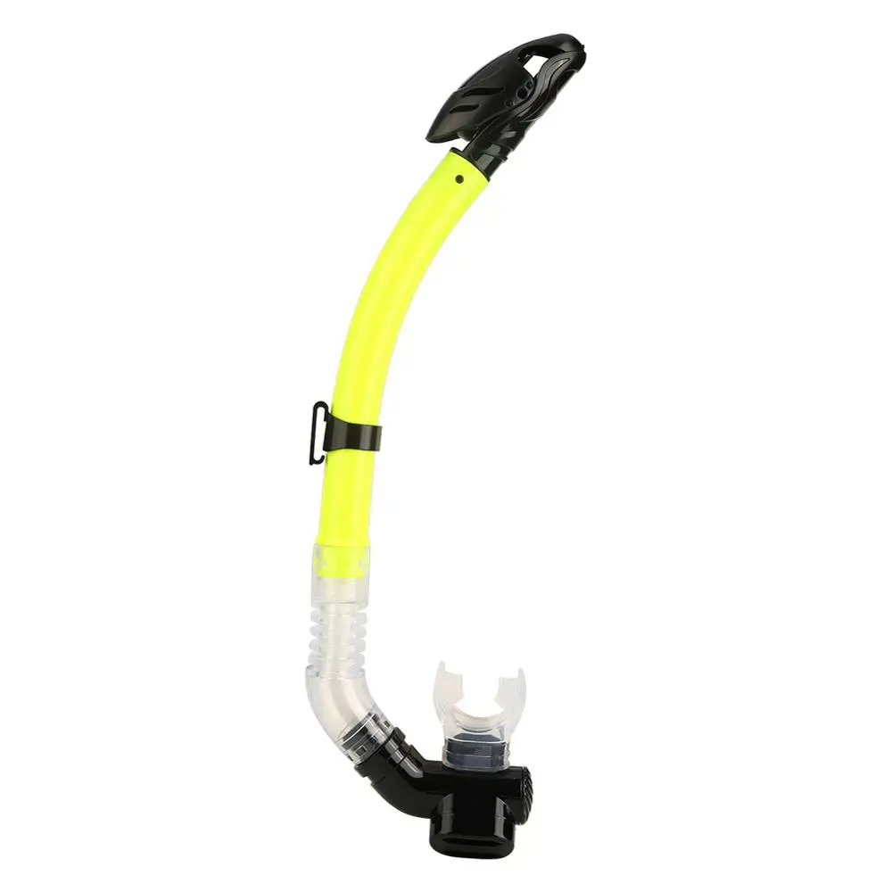 Силиконовая трубка для подводного плавания, полный сухой мундштук, трубка для плавания, подводная спортивная трубка для дайвинга, дыхательная трубка для бассейна, Воздушная трубка - Цвет: Yellow
