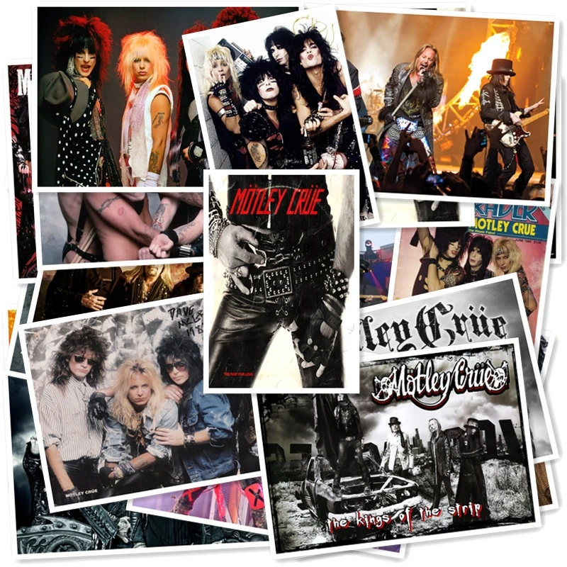 

C1-15# Motley Crue Classic Band Series sticker 20/pcs PVC Laptop collection Gift Home Decor Fridge Styling Mixed Stickers