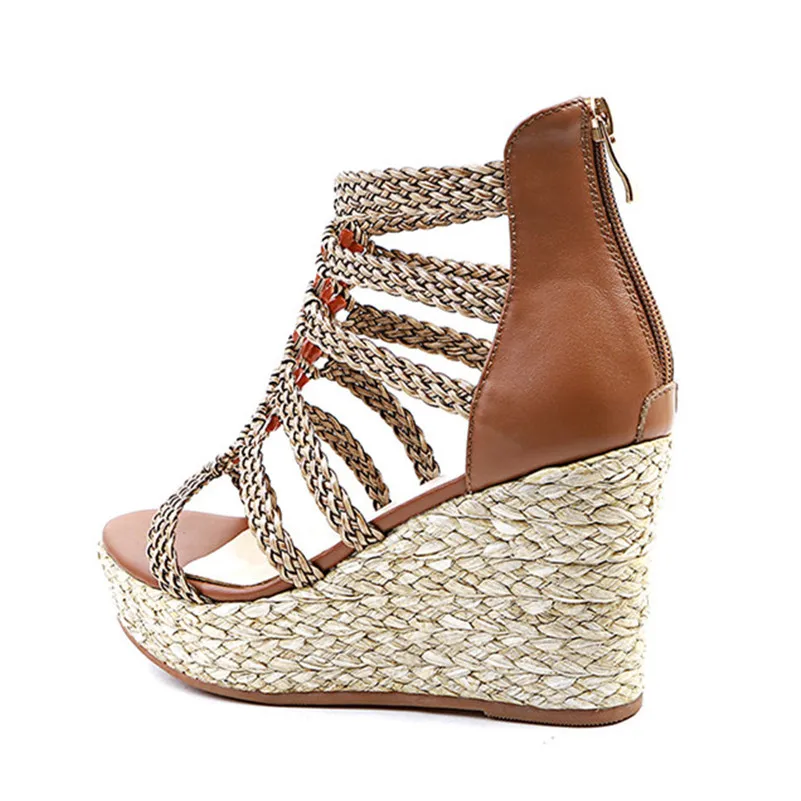 FEDONAS Дамская обувь Модные женские сандалии летнее, в богемном стиле Повседневная обувь на супервысокой танкетке; туфли на высоком каблуке обувь на платформе женская обувь