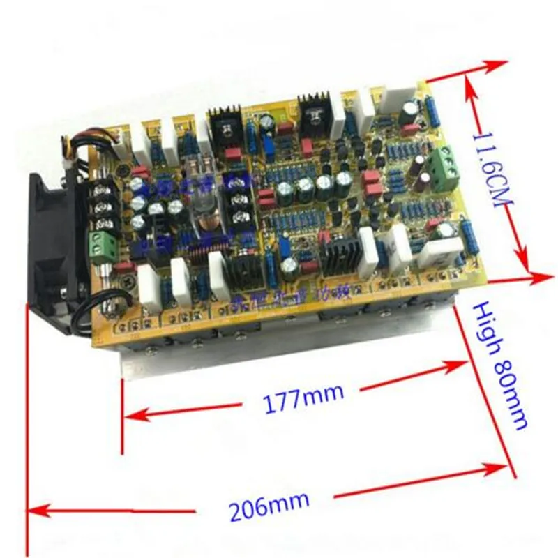 

5200/1943 Power tube Symmetrical double differential Constant current 600W+600W HIFI 2. 0 channel stereo audio amplifier board