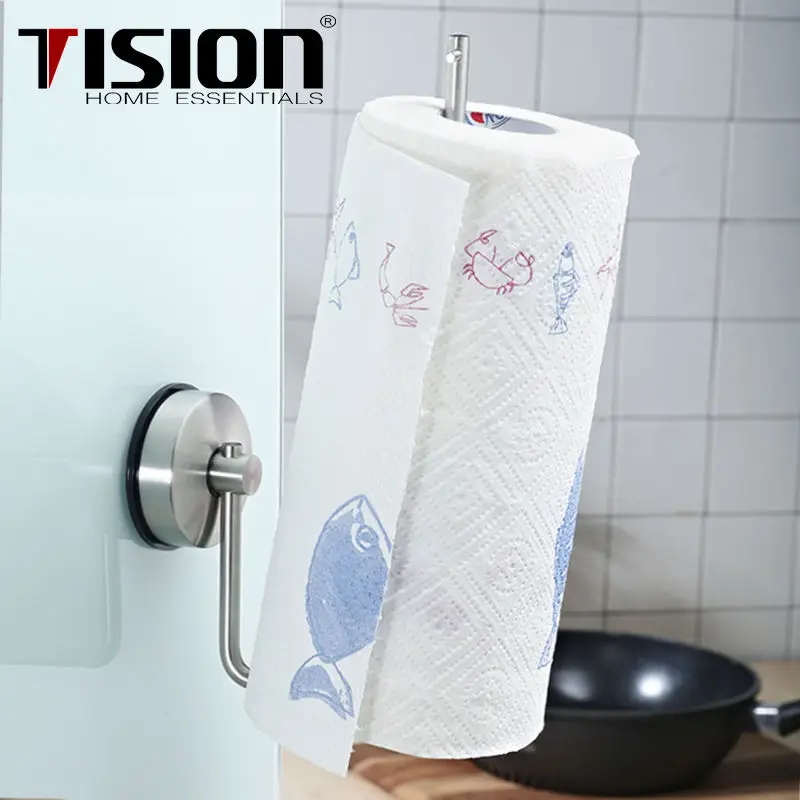 

Stainless steel Suction Kitchen Paper Towel Holder Roll wall mounted Sucker Tissue Holder Toilet Paper Roll Holder towel rack