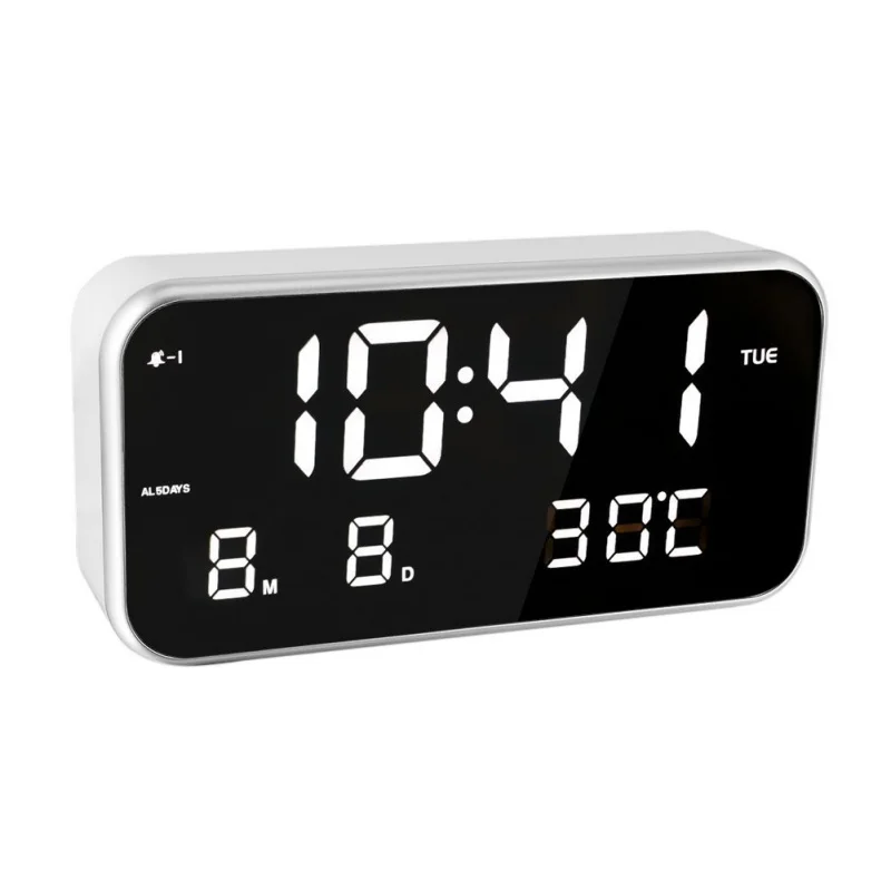 Многофункциональные цифровые электронные светодиодный зеркальные часы модный светодиодный Будильник температурный Повтор дисплей домашний декор зеркальная функция