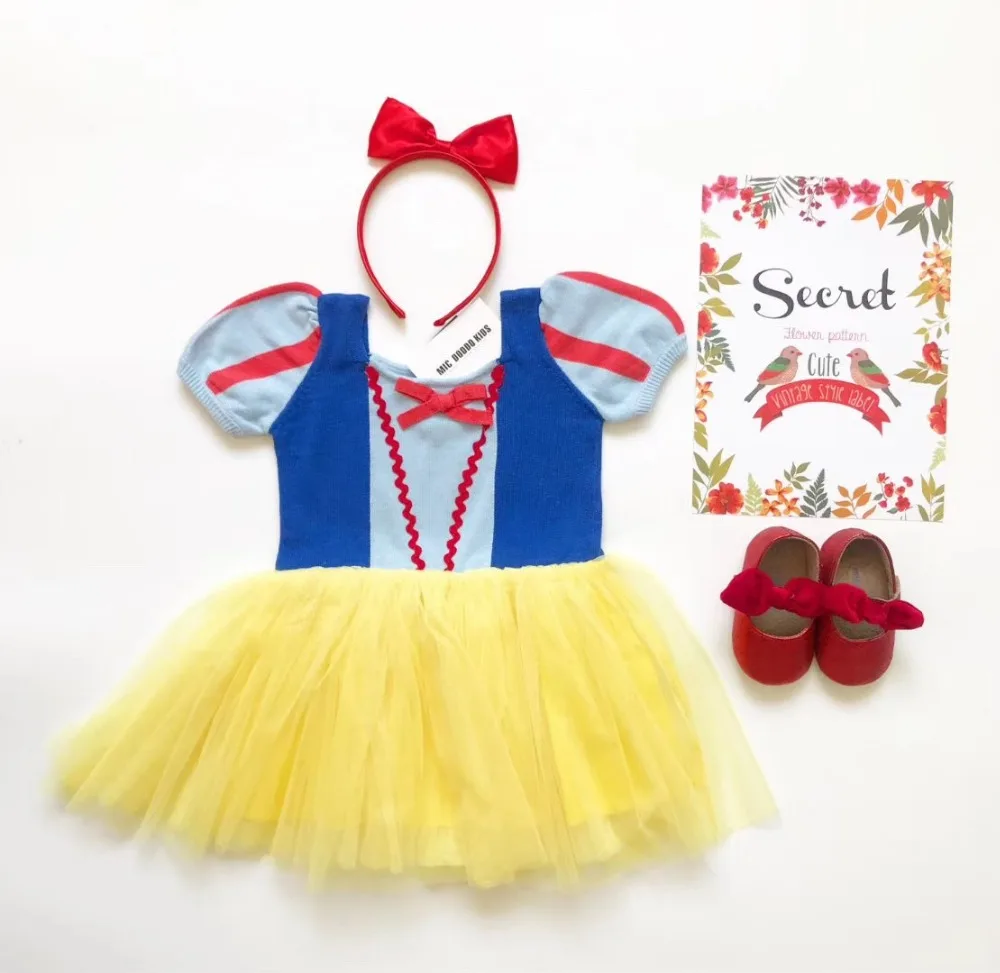 

Girls party dress cartoon character design cute tutu baby dress knitting summer dress with headband