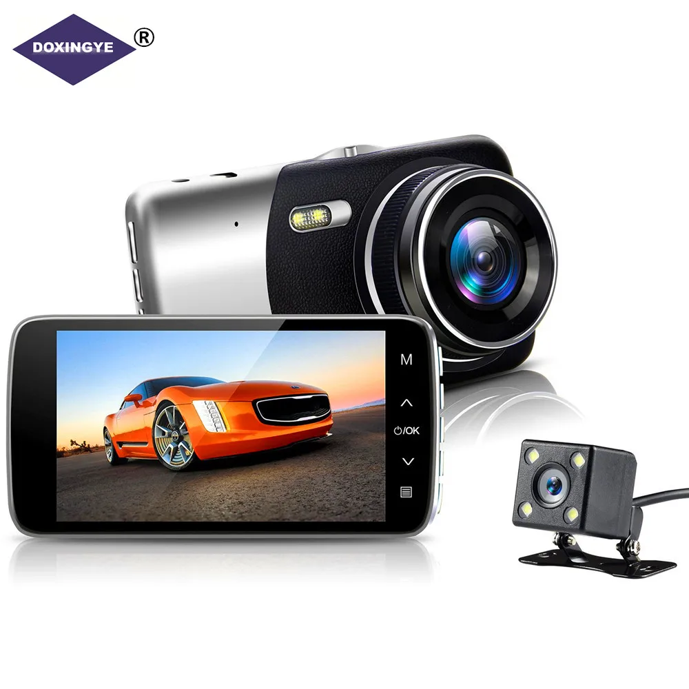 

DOXINGYE 4" Full HD 1080P Car DVR Auto Video Dual Camera Driving recorder Night Vision G-senso 170 Wide Angle Box Dash Camera