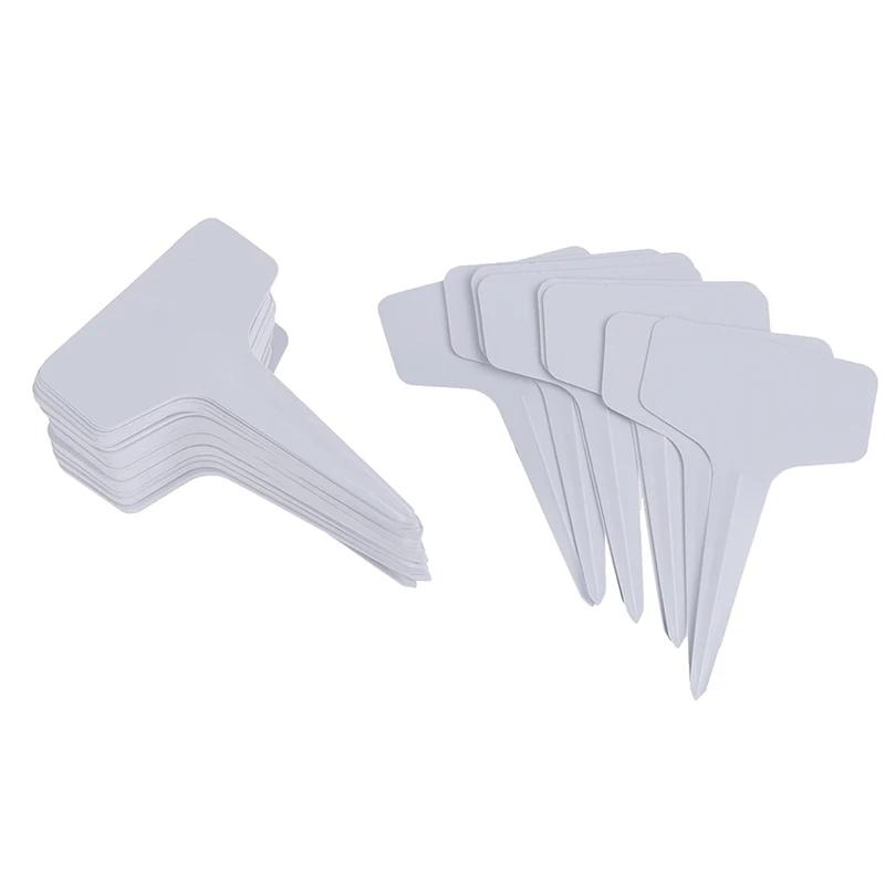 100pcs white Garden Labels gardening plant classification sorting sign tag ticket plastic writing plate board Plug in card